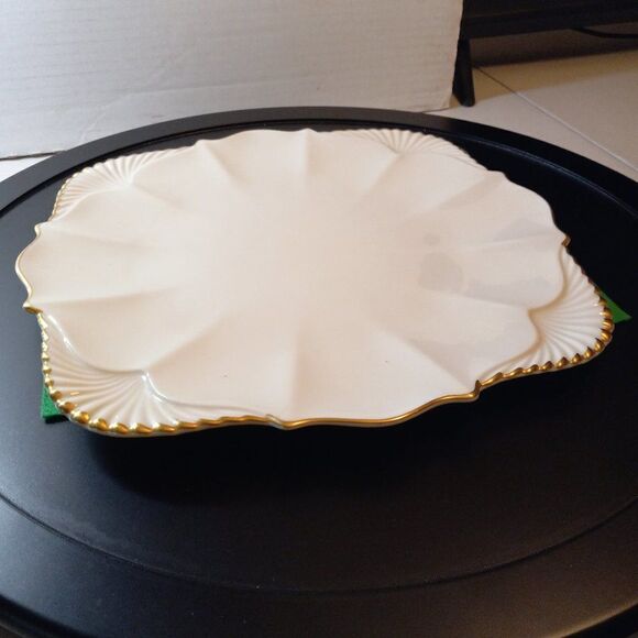 Lenox 24K Gold Gilded Edge Cake Plate cottage core kitsch - Picture 1 of 6